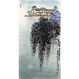 名家李明成國畫《莫愁湖》