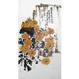 李明成三尺花鳥畫《盛世落花分外香》