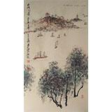 李明成三尺寫意山水《太湖之濱》