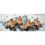 王芳小六尺牡丹畫《微風華滋》