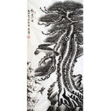 戚明四尺國(guó)畫《松鷹圖》