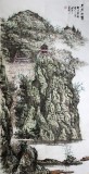 張春奇四尺山水《月牙仙山》徐悲鴻紀念館藝術中心理事