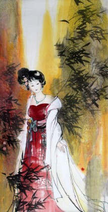 河南美協顏涵參展四尺仕女圖（詢價）