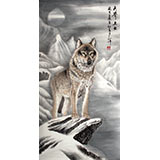 四尺國(guó)畫(huà)雪山狼《天界衛(wèi)士》