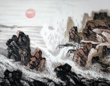 【已售】中國美協 山水名家王石帆 八尺《福山壽海旭日祥云》（詢價）