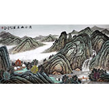 寧良成六尺山水畫《清谷幽居圖》