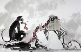 QA魏武雙四尺精品人物《人猿得秋圖》(詢價)