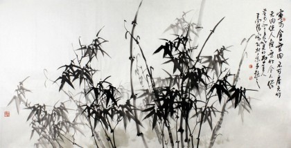 王向陽四尺國畫墨竹圖《不可居無竹》