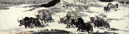 王向陽牦牛作品《銀色世界》 當代著名畫家（詢價）