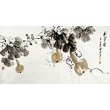王寶欽 三尺葫蘆《秋實圖》當代花鳥牡丹畫名家（詢價）