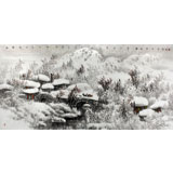 名家趙金鸰太行雪村系列之四尺《朝霧漸消現山村》(詢價)