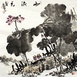 四川美協(xié)會(huì)員西蜀山人四尺斗方《雨后香》