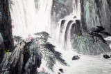 【已售】程冰石六尺辦公室山水畫《飛銀瀉玉》（詢價(jià)）