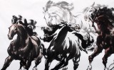 【已售】綏化美協理事徐鴻軍四尺八駿圖《八駿雄風》
