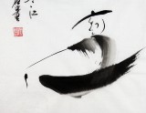 【已售】黑龍江民族書畫院副院長齊根石三尺斗方《寒江》