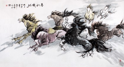 北京美協張春奇六尺八駿圖《馬到成功》