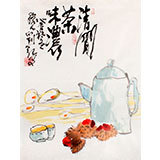 【已售】劉紀 小尺寸精品字畫《清香茶味濃》 中國畫大家 真跡收藏（詢價）