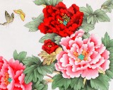【已售】北京美協凌雪四尺斗方牡丹國畫《花開富貴》