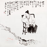 陳漫之四尺斗方人物畫《世間之樂》（詢價）