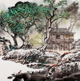 【已售】民盟美協(xié)理事黃奇松四尺斗方《高林幽居》