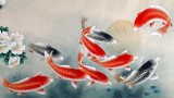 南海禪寺 妙林居士 四尺九魚圖《九如送福來》