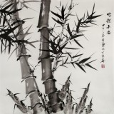 【已售】安徽美協何華賢四尺斗方《竹報平安》