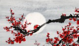 【已售】安徽美協何華賢四尺斗方《寒梅映月》