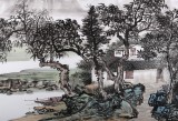 民盟美協理事黃奇松四尺《漓江煙雨》
