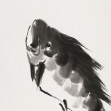 花鳥畫名家李紹山 四尺三開水墨魚《洞底驚雷》