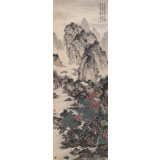 貴州七星關美協主席吳顯剛小六尺《溪山訪友圖》