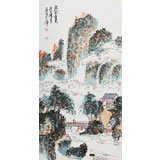 李明成三尺山水畫《林壑憂美》中國書法家協(xié)會會員