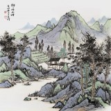 劉金河四尺斗方《靜靜的山村》中國美術家協會會員（詢價）