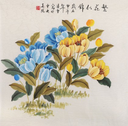 北京美協凌雪四尺斗方《繁花似錦》