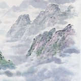 朝鮮畫家趙元哲 四尺《金剛山飛鳳瀑》