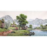 朝鮮名家蔡京華 四尺《鄉村的清晨》