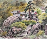 朝鮮畫家趙元哲 四尺《妙香山的小溪》