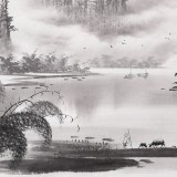 張慧仁小六尺精品山水畫《象山水月》