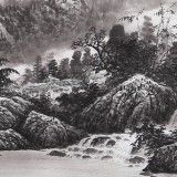張慧仁小六尺精品山水畫《象山水月》