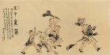曹建濤 四尺《五子奪蓮》 獨(dú)具特色水墨人物畫家