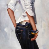 著名青年油畫家朱藝林 布面油畫 《青春少女》（詢價）