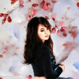 著名青年油畫家朱藝林 布面油畫 《花季少女》（詢價）