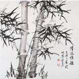 【已售】安徽美協何華賢 四尺斗方 竹子畫《清風雅韻》