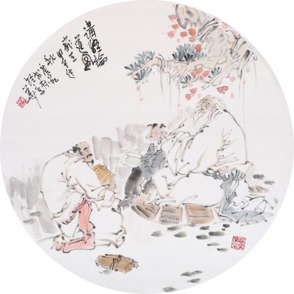 南海禪寺 妙林居士 人物畫《講經論道圖》