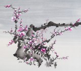 安徽美協何華賢 三尺《帶月迎春》