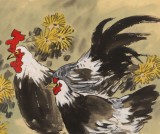 【已售】劉紀四尺斗方花鳥畫《一家親》