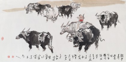 王向陽 四尺國畫《短笛橫吹隔隴聞》 中國美術家協會會員（詢價）