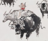 王向陽 四尺國畫《短笛橫吹隔隴聞》 中國美術家協會會員（詢價）