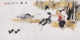 當代鄉土童趣繪畫名家尹和平 四尺《秋趣》