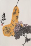 劉紀(jì) 四尺三開《福祿壽》 中國(guó)畫大家 真跡收藏（詢價(jià)）