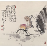 【已售】郭廷 四尺斗方《人間長壽仙》 當代獨具特色的水墨人物名家（詢價）